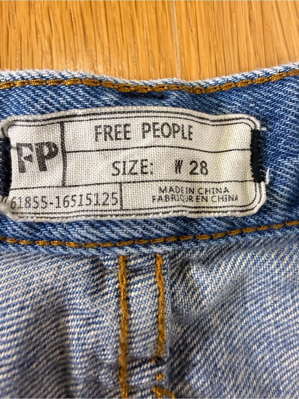 Free People Distressed Light Wash Straight Leg High Rise Jeans Size 28 - Picture 2 of 12